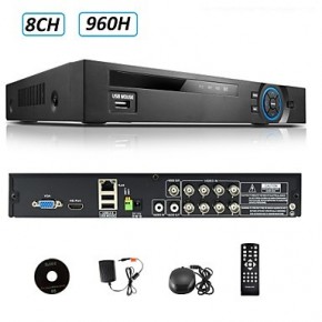 8CH AHD-L 960H DVR  Multi-mode input eCloud HDMI 1080P/VGA/BNC Output Remote View,QR code scan P2P  
