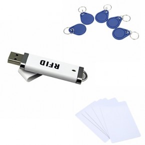 Portable USB 13.56Mhz RFID Smart IC Card Reader Noneed Driver With 5pcs IC Cards And 5pcs IC Keyfobs