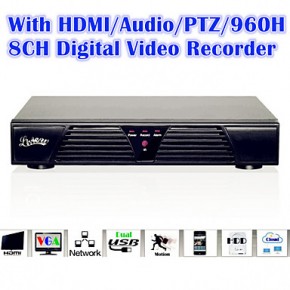 With HDMI/PTZ Control/Audio/Alarm/8Channel Video Full Function 960H Digital Video Recorder  
